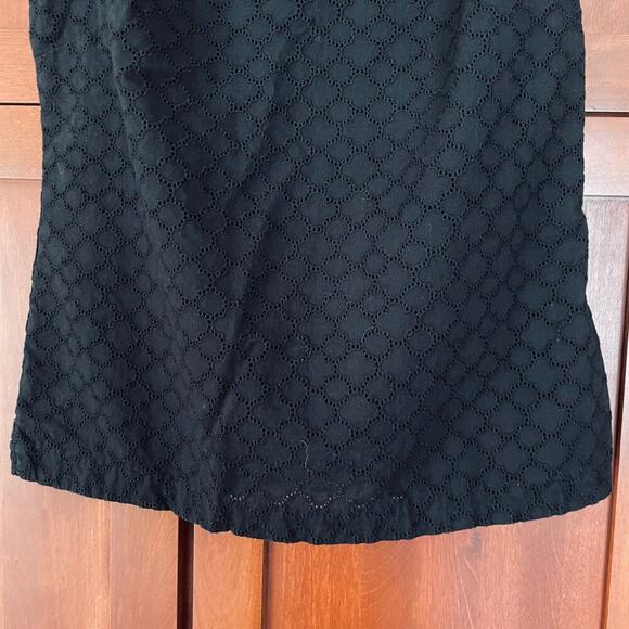 Talbots Blouse Lace Perforated Sleeveless 100% Cotton Black Size Small - Picture 3 of 7